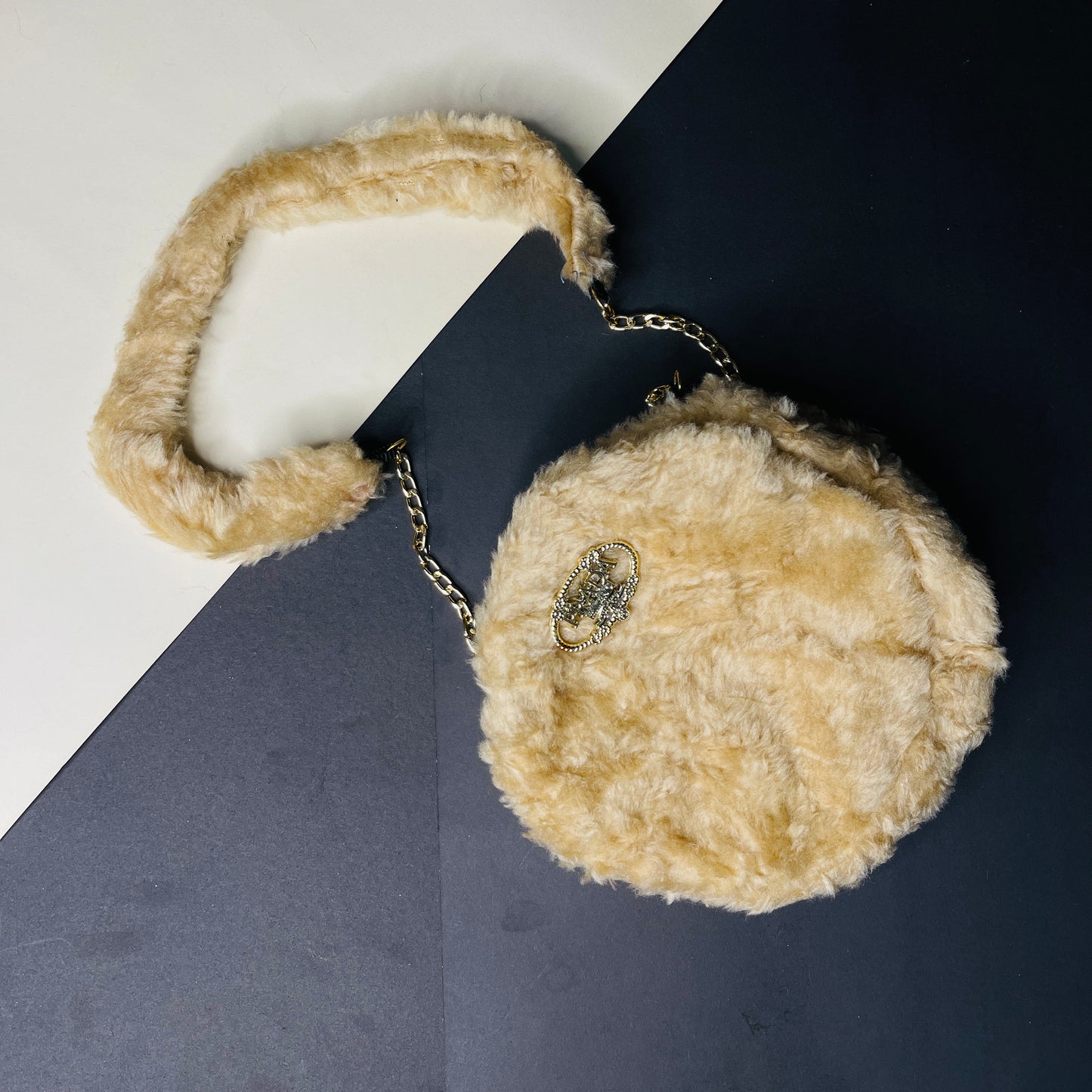 Bear Wool Side Purse Round