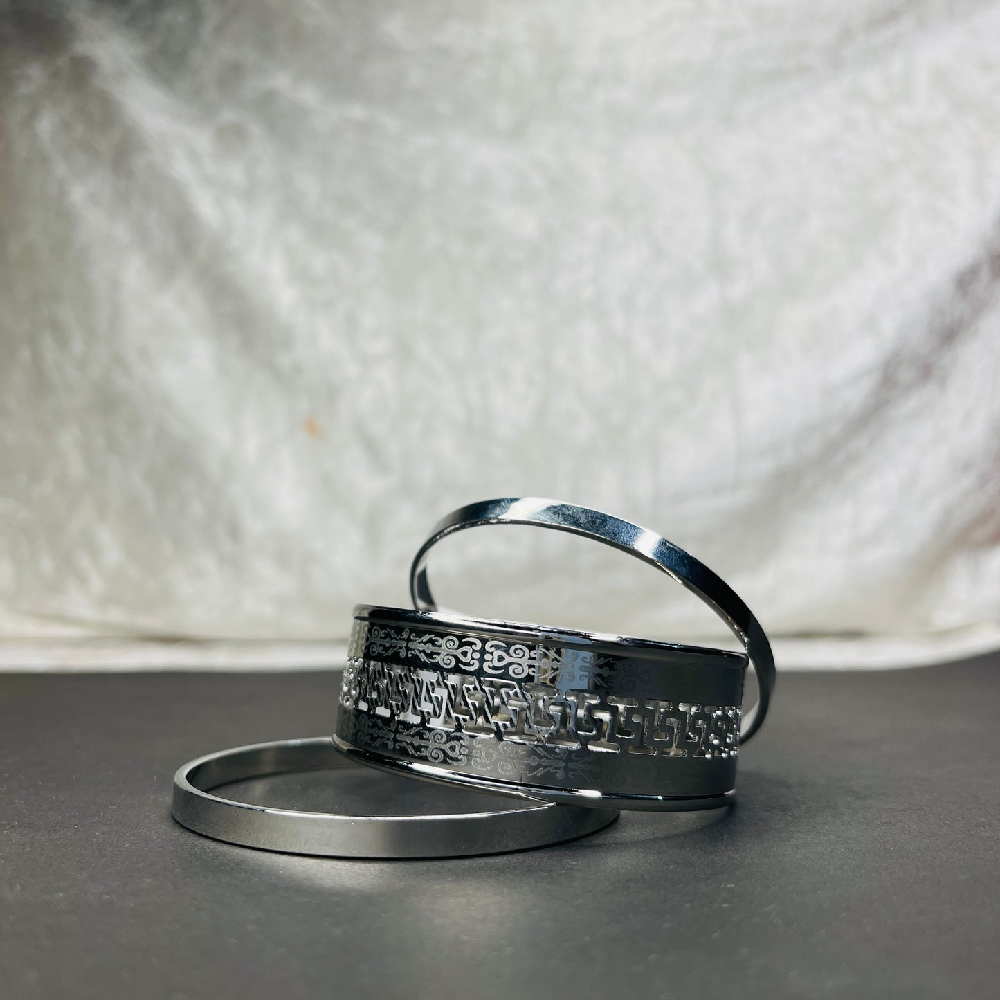 Silver Bangles Set (3in1)