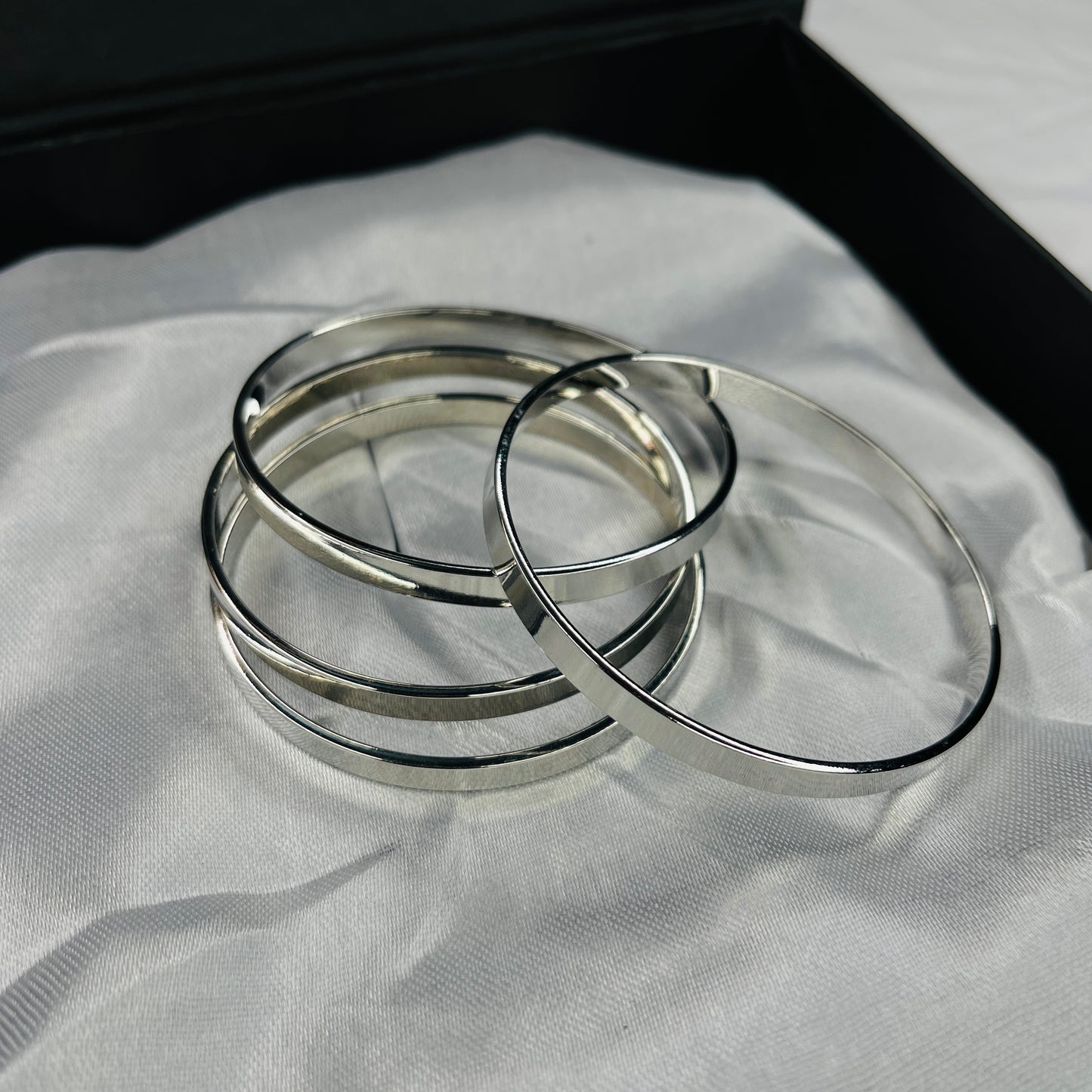 Silver & Golden Steel stainless elegant bangles 249/- Each Piece