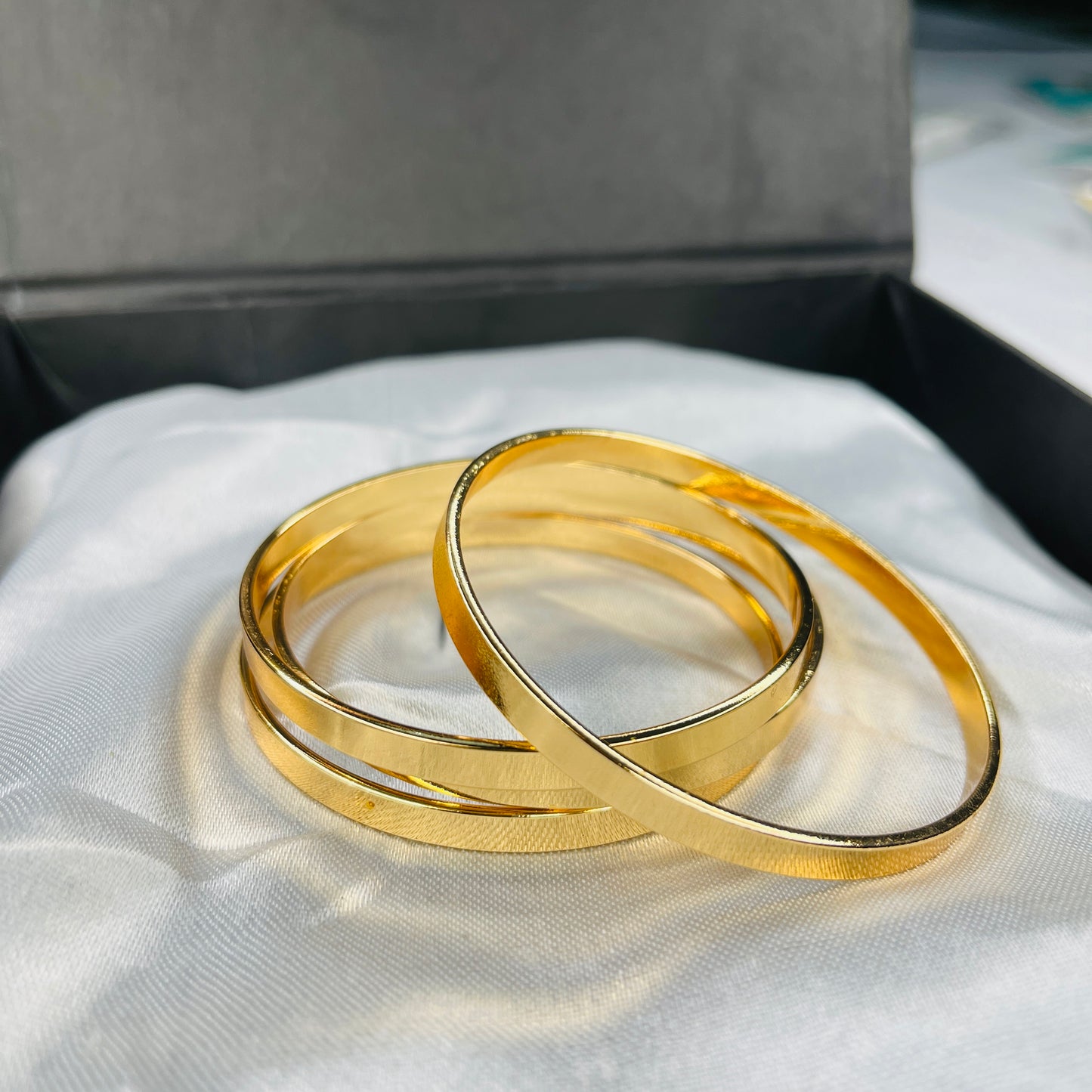 Silver & Golden Steel stainless elegant bangles 249/- Each Piece